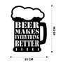 Wallity Beer Metal Decor - Accesorio de pared de metal negro